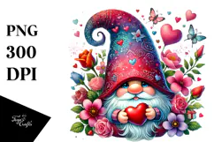 Detailed Valentines Gnome with Large Detailed Hat Product Image 1