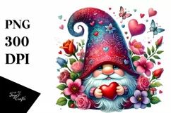 Detailed Valentines Gnome Hat PNG Product Image 1