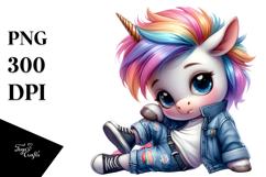 Cute Unicorn Posing, Vibrant PNG Product Image 1