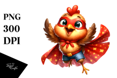 Goofy Chicken Superhero, Transparent PNG Product Image 1