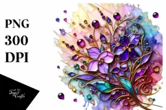 Watercolor Luxury Flower Splash Clipart Product Image 1