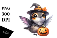 Cute Baby Hummingbird Dressed for Halloween, Transparent PNG Product Image 1