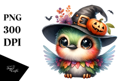 Cute Baby Hummingbird Dressed for Halloween, Transparent PNG Product Image 1