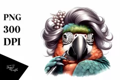 Funny Cute Parrot Portrait | Sublimation Clipart Product Image 3