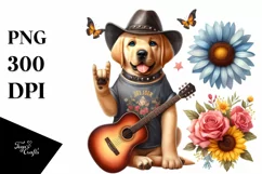 Colorful Labrador Retriever Floral Clipart Product Image 1