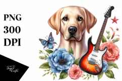 Colorful Labrador Retriever Floral Clipart Product Image 3