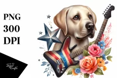 Colorful Labrador Retriever Floral Clipart Product Image 3