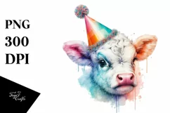 Baby Cow Party Hat PNG Product Image 3