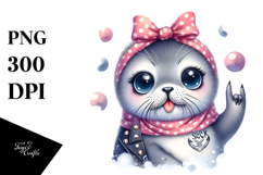 Energetic Baby Seal, Rocker Look PNG Product Image 1