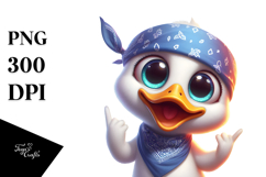 Silly Cartoon Duck with Bandana, High-Res PNG Product Image 1