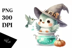 Cute Baby Hummingbird from Witch Potion, Halloween PNG Product Image 1