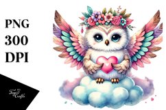 Colorful Owl on Cloud PNG Product Image 1