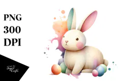 Colorful Pastel Bunny Wood PNG Product Image 1