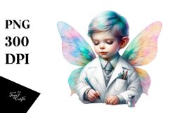 Baby Fairy in Lab Coat, Colorful PNG Product Image 1