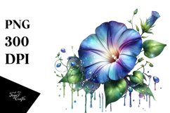 Glass Morning Glory with Metallic Insertions | Watercolor Product Image 1