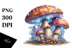 Shiny Mushroom Watercolor Splash PNG Product Image 3
