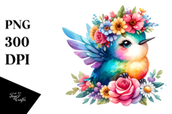 Hummingbird on Flower | Sublimation, Clipart Product Image 1