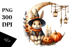 Halloween Bunny with Hanging Candles, High-Res PNG Product Image 1