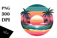 Retro Tropical Beach Sunset, 20 oz Tumbler Product Image 1