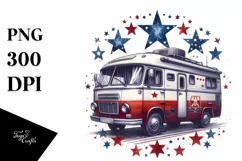 Colorful Vintage RV Stars Clipart Product Image 1