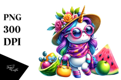 Cute Unicorn Dressed in Style PNG Product Image 1
