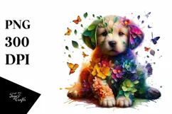 Vibrant Abstract Flower Puppy PNG Product Image 3