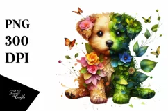 Vibrant Abstract Flower Puppy PNG Product Image 1