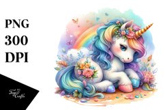 Baby Unicorn Playing Hide and Seek, Colorful PNG Product Image 1