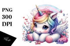 Baby Unicorn Playing Hide and Seek, Colorful PNG Product Image 1