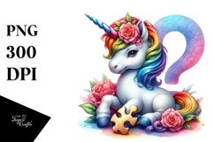 Baby Unicorn with Clue, Colorful PNG Product Image 3