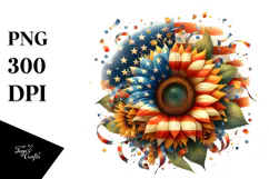 Vintage Sunflower with Confetti PNG Product Image 1