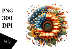 Vintage Sunflower with Confetti PNG Product Image 1
