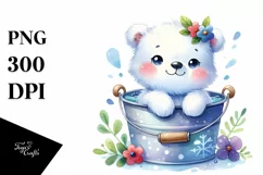 Colorful Polar Bear Baby Bucket | Sublimation | Clipart Product Image 3