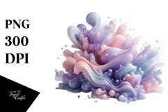 Abstract Pastel Glossy Lavender Watercolor Splash PNG Product Image 3