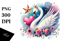 Colorful Swan on Star PNG Product Image 1