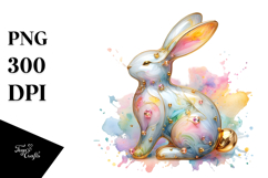 Colorful Pastel Bunny PNG Product Image 1
