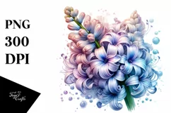 Pastel Glossy Hyacinth Watercolor Splash PNG Product Image 3