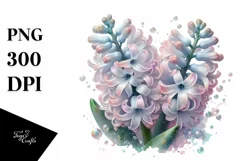 Pastel Glossy Hyacinth Watercolor Splash PNG Product Image 3
