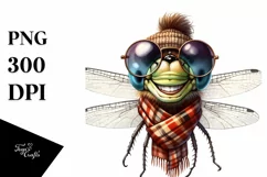 Funny Cute Dragonfly Portrait | Sublimation Clipart Product Image 3