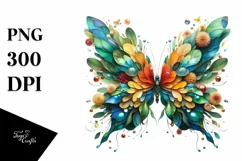 Vibrant Abstract Flower Butterfly PNG Product Image 3