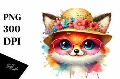 Colorful Layered Cute Baby Fox Crazy Eyes Hair | Sublimation Product Image 1