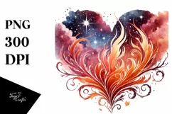 Fire Heart Digital Painting PNG Product Image 1
