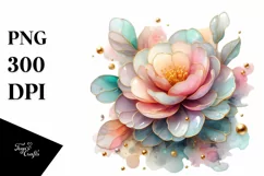 Abstract Shiny Camellia Clipart PNG Product Image 1