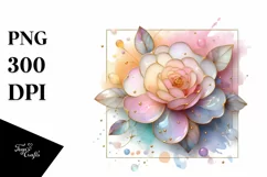 Abstract Shiny Camellia Clipart PNG Product Image 1
