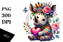 Boho Baby Rhino PNG Product Image 1
