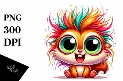 cute Colorful Cartoon Baby Squirrel | Clipart Product Image 1