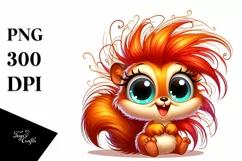 cute Colorful Cartoon Baby Squirrel | Clipart Product Image 3