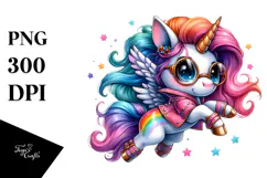 Jumping Unicorn Drawing, Transparent PNG Product Image 1