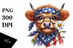Watercolor Highland Cow Portrait Clipart Product Image 1