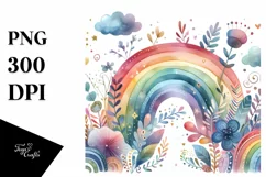 Whimsical Colorful Rainbow Clipart PNG Product Image 3